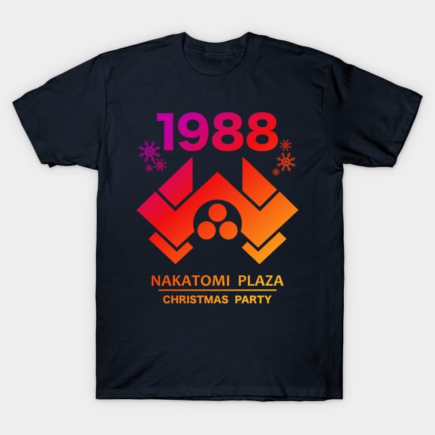 1988 Nakatomi Plaza Christmas Party T-Shirt by darklordpug